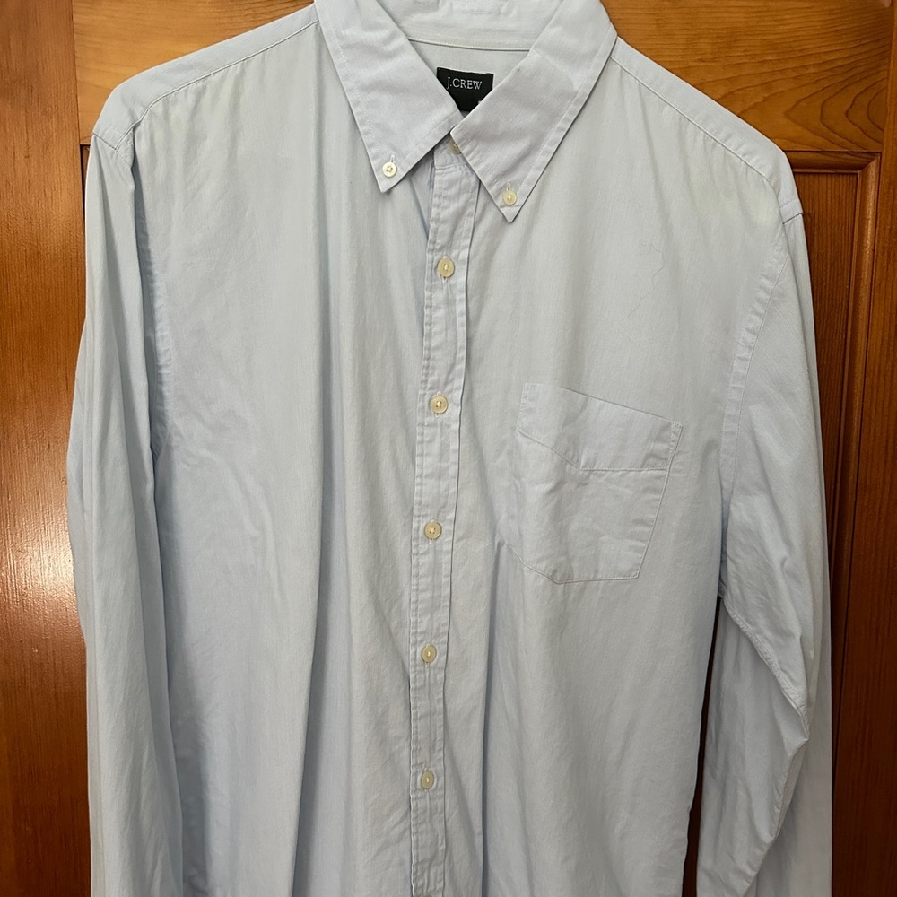 J. Crew pin stripe long sleeve button down cotton shirt XL